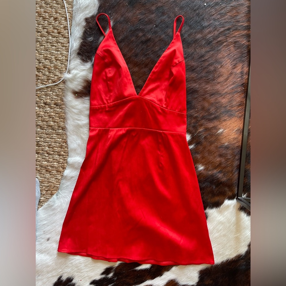 Red mini dress